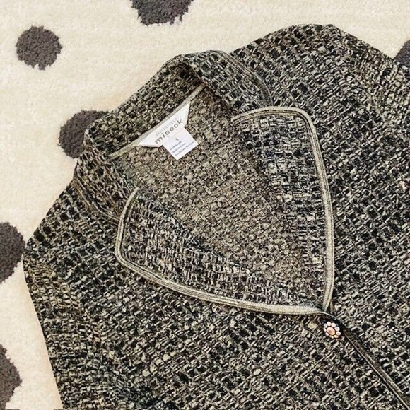 Misook $438 Women's Small Metallic Dressy Ornate Button Sweater Jacket Blazer - Picture 3 of 11